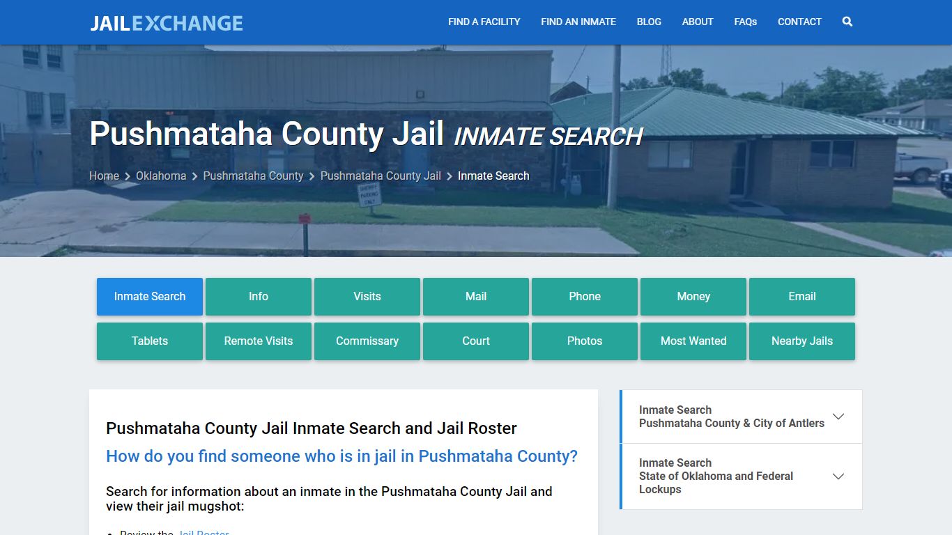 Pushmataha County Jail Inmate Search - Jail Exchange