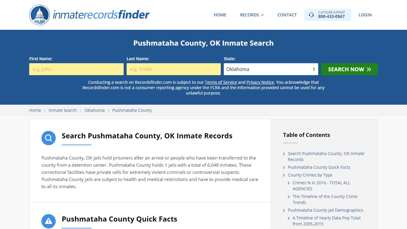 Pushmataha County, OK Inmate Lookup & Jail Records Online